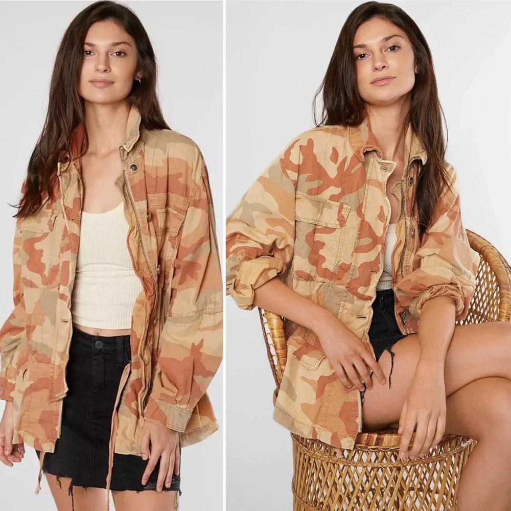 Free People Lead The Way Slouchy Camo Utility Jacket - Picture 7 of 13